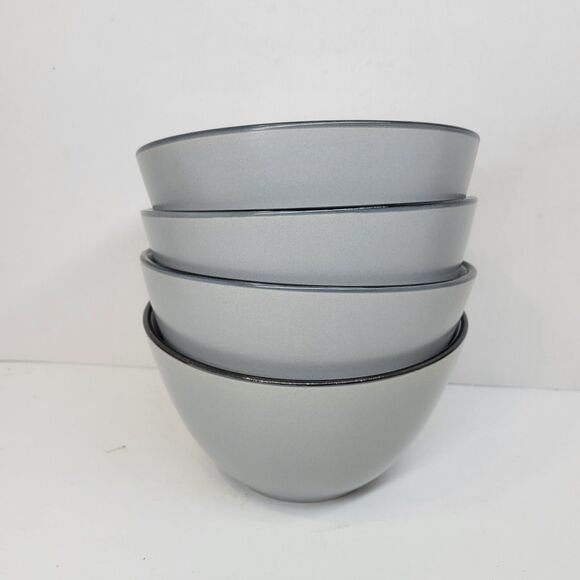 Culinary Arts Matte Bands Nickel Gray 4 Cereal Bowls 5 3/4\